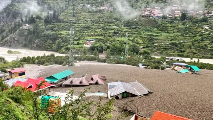 landslide near Dharali village