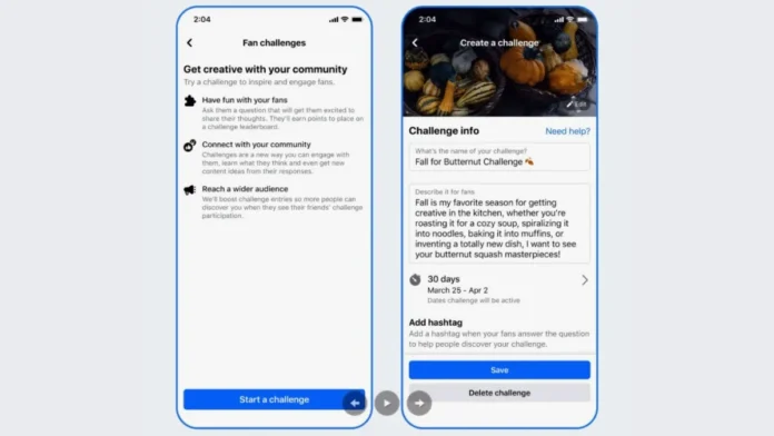 Facebook fan challenge