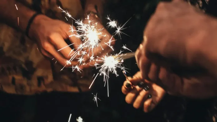 green fireworks